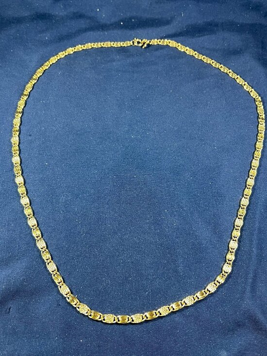 Avon Jewelry - Avon Gold-Tone Link Necklace With Textured Round Accents & Lobster Clasp